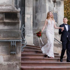 Hochzeitspaar beim Hochzeitsfotoshooting mit Mazelle Fotograf in Stralsund